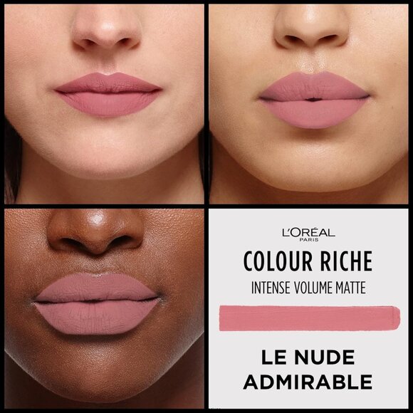 🆕 Riche Intense Volume Matte Lipstick Le Nude Admirable Up to 16H Wear infused - Picture 2 of 11